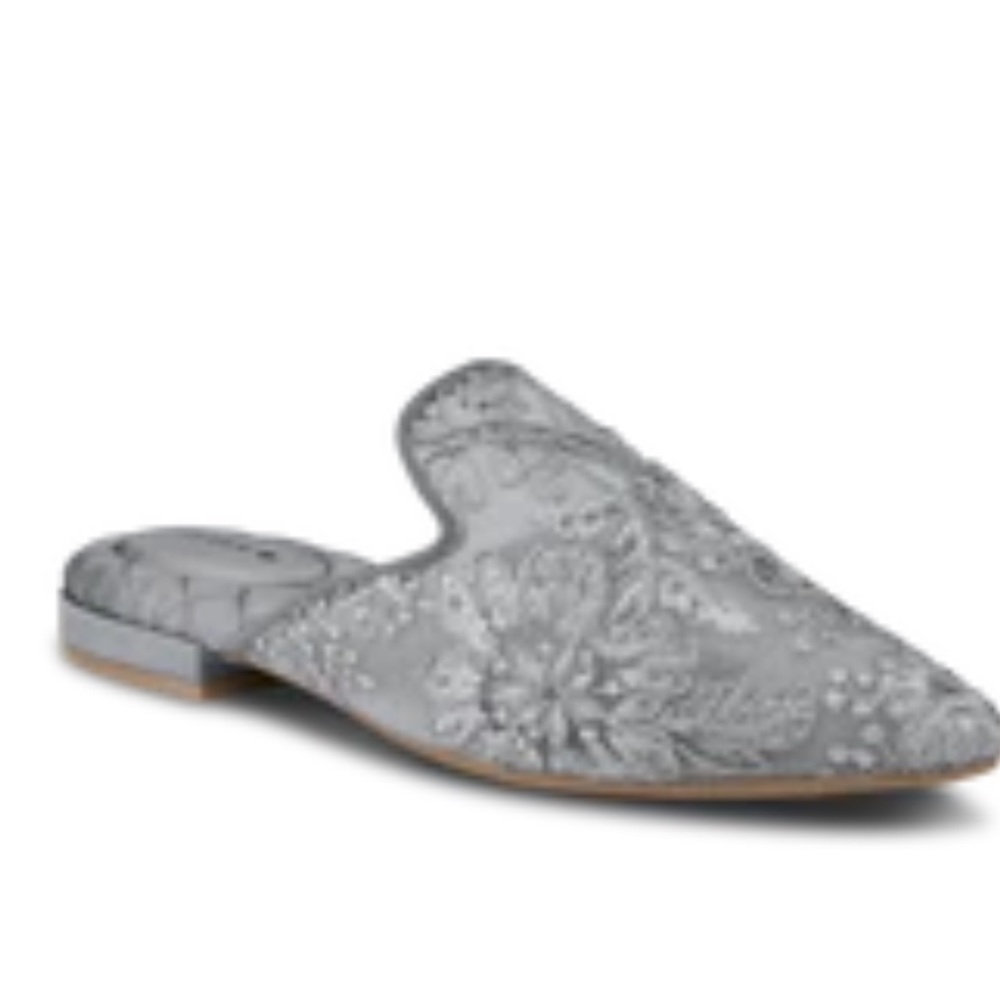 NWOT original box grey/silver birdies mule